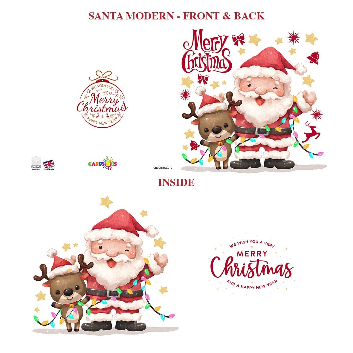 Christmas Cards Modern Santa Multipack