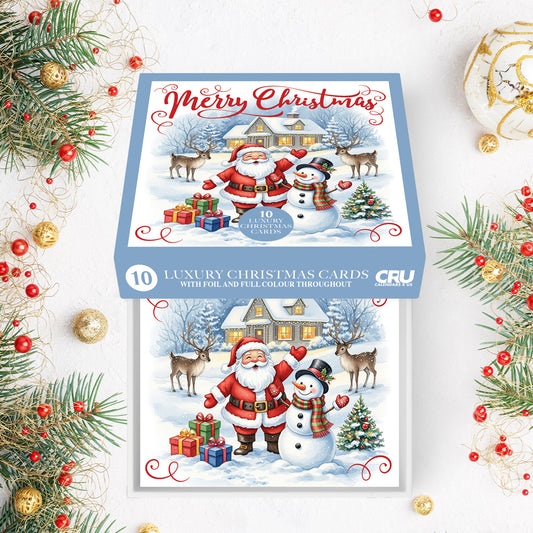 Christmas Cards Vintage Santa Multipack