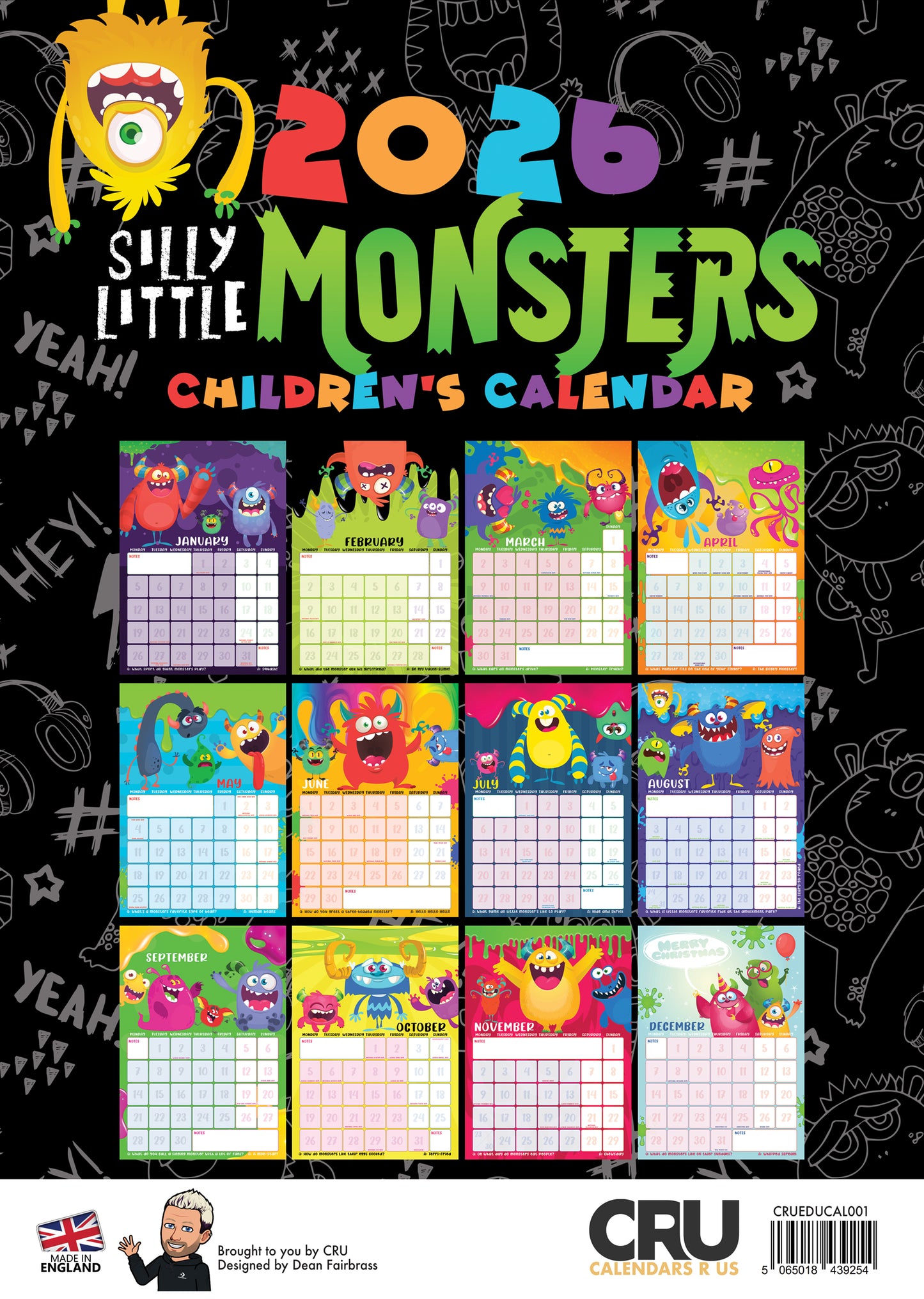 Silly Little Monsters - A3 Calendar 2026