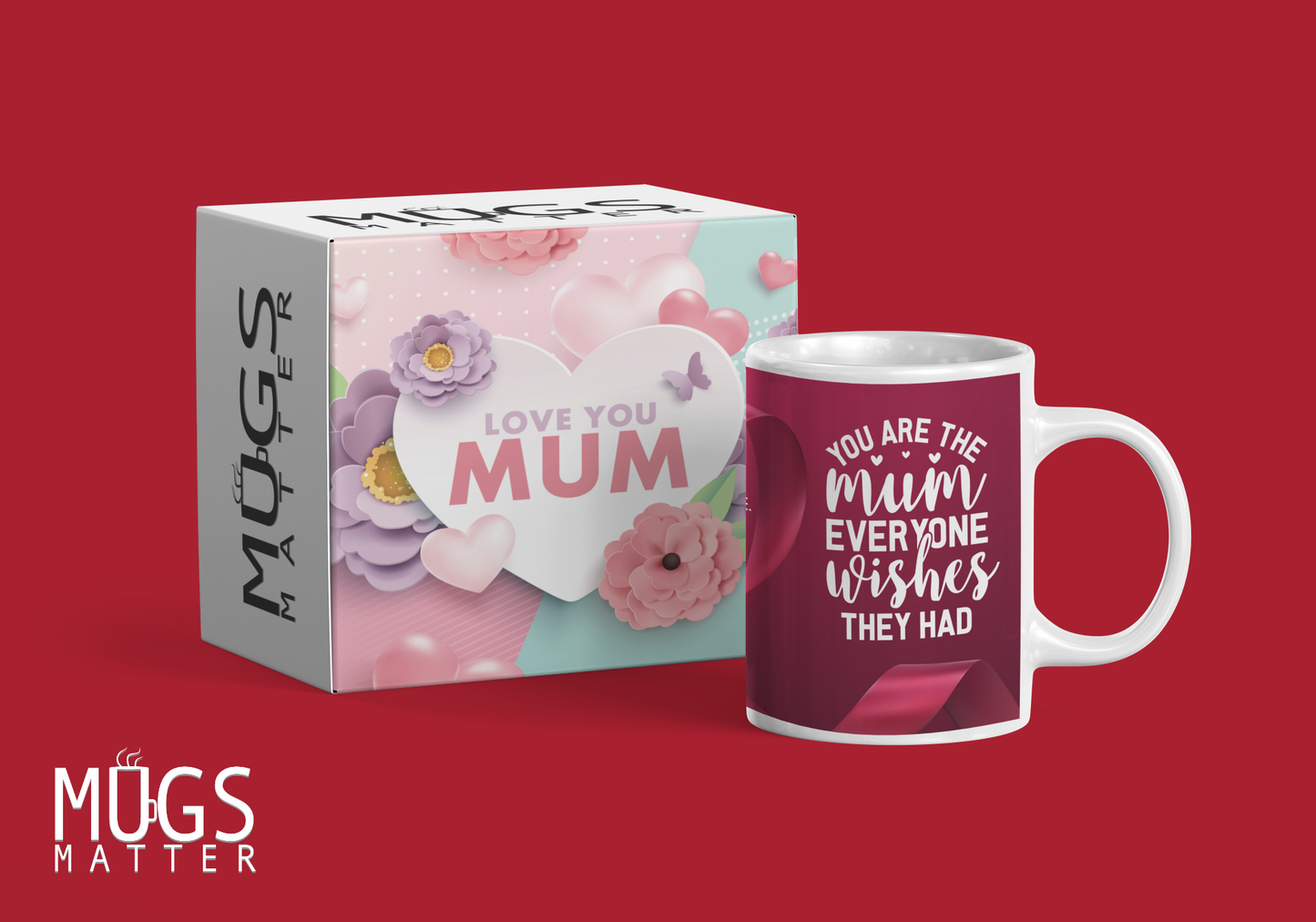 Ribbon Heart - We Love Mum Mug