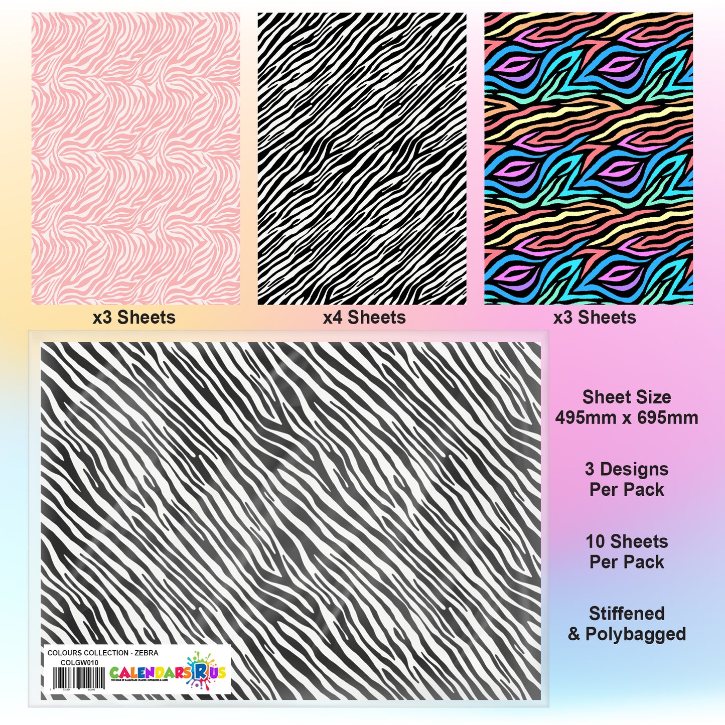 Zebra Print Multi Gift Wrap