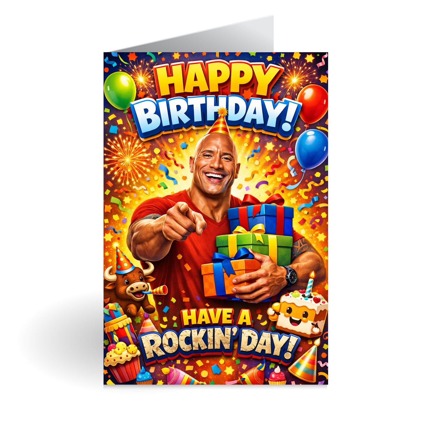 Dwayne Johnson Novelty Birthday Card