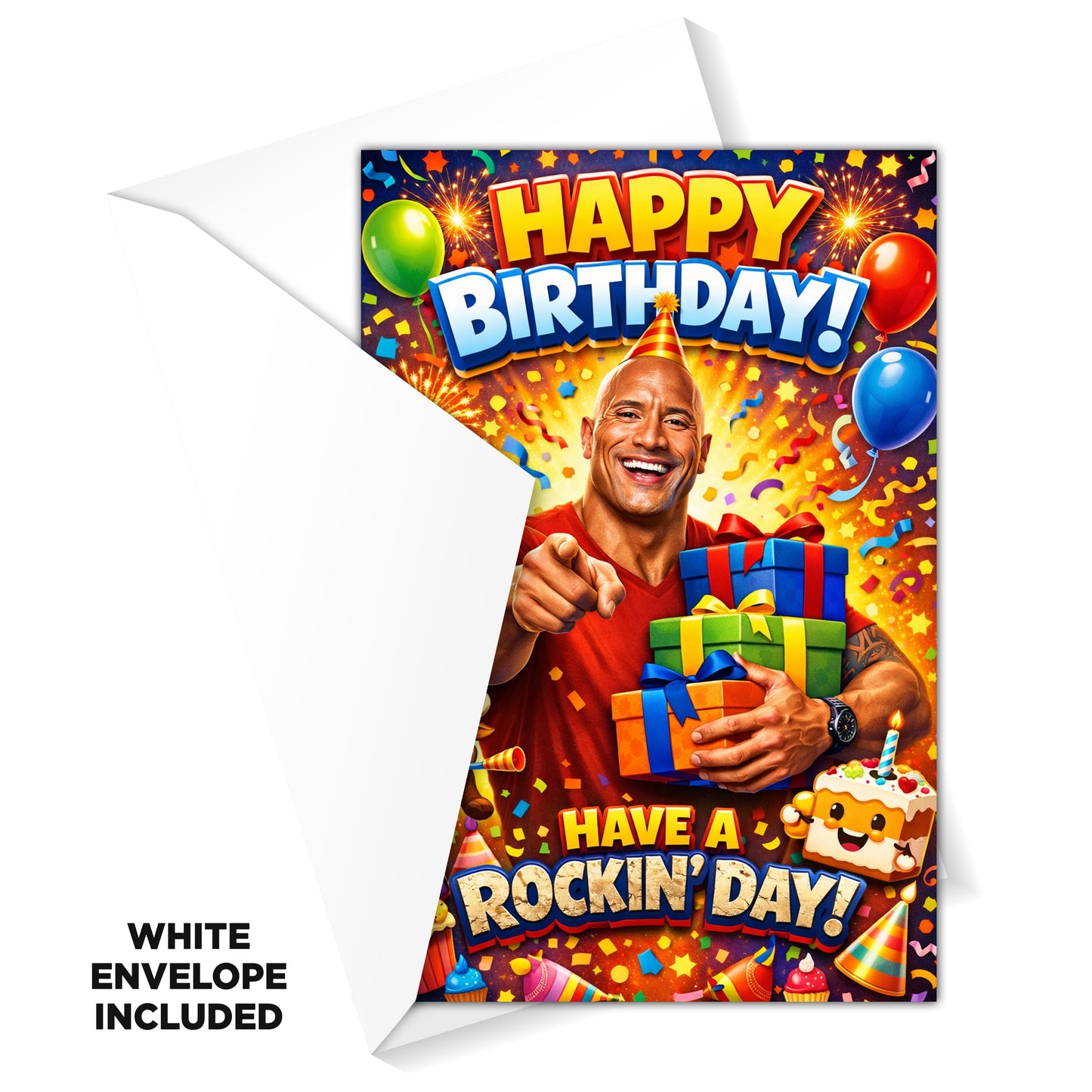 Dwayne Johnson Novelty Birthday Card