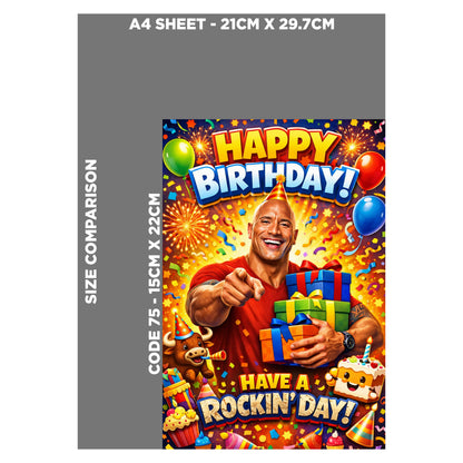 Dwayne Johnson Novelty Birthday Card