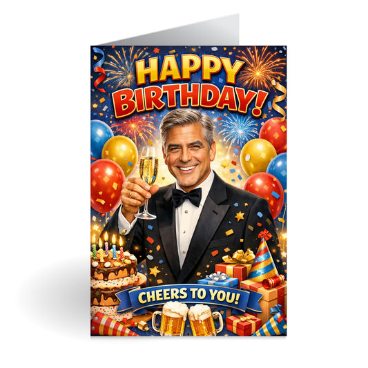 George Clooney Novelty Birthday Card