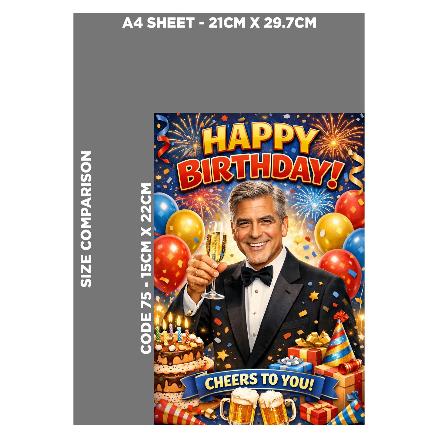 George Clooney Novelty Birthday Card