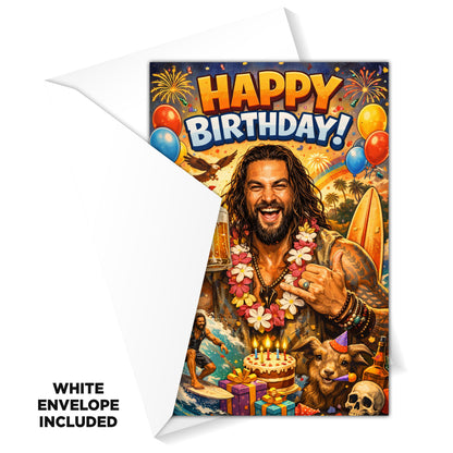 Jason Momoa Novelty Birthday Card