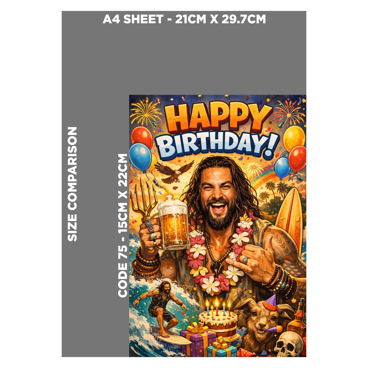 Jason Momoa Novelty Birthday Card