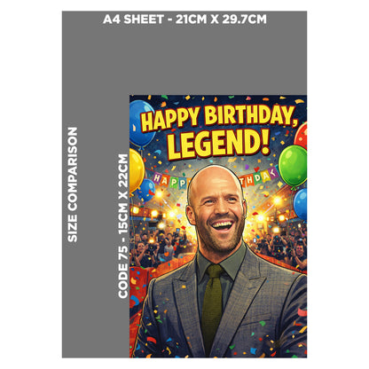 Jason Statham Novelty Birthday Card