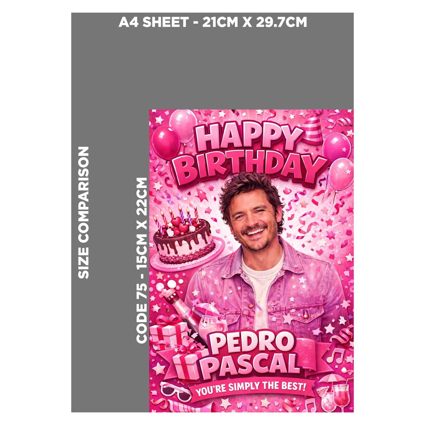 Pedro Pascal Novelty Birthday Card