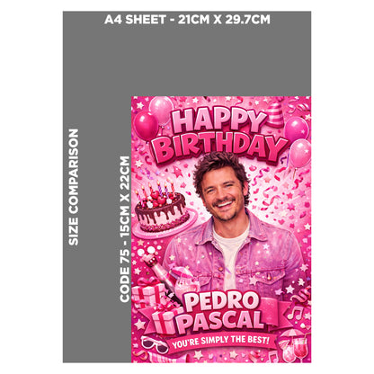 Pedro Pascal Novelty Birthday Card
