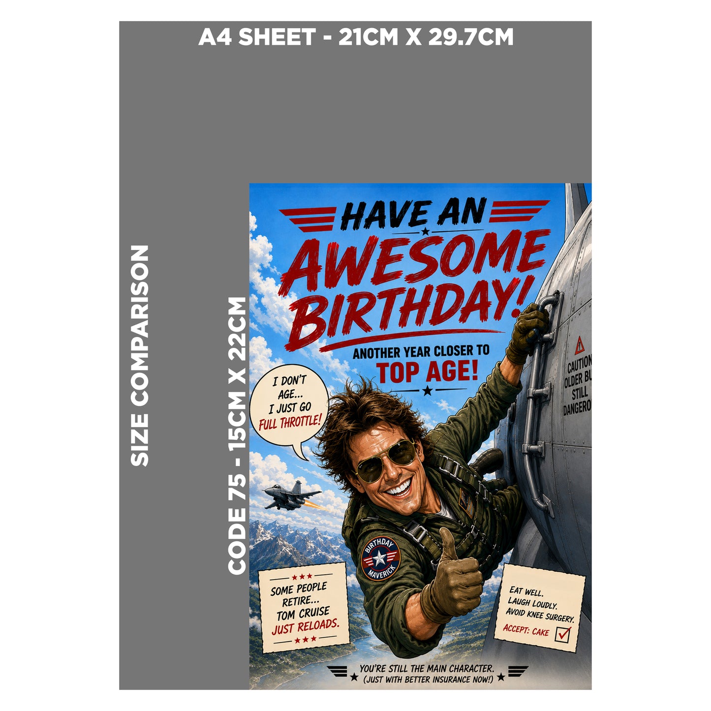 Tom Cruise Novelty Birthday Card