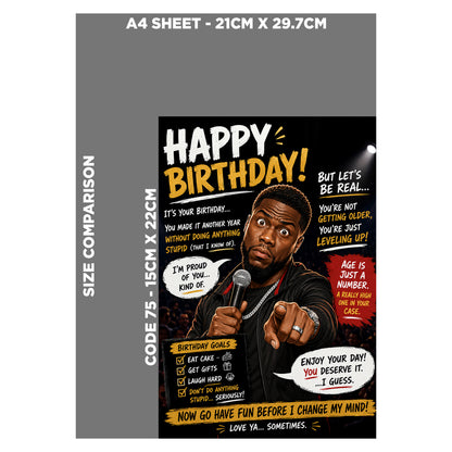 Kevin Hart Novelty Birthday Card