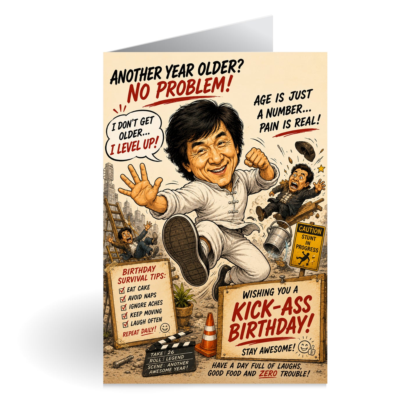 Jackie Chan Novelty Birthday Card