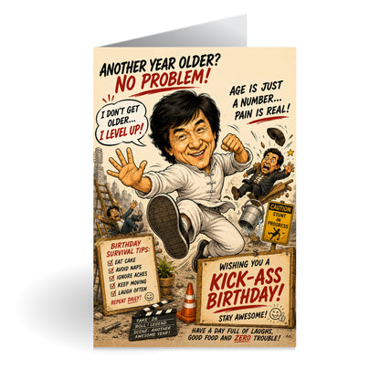 Jackie Chan Novelty Birthday Card