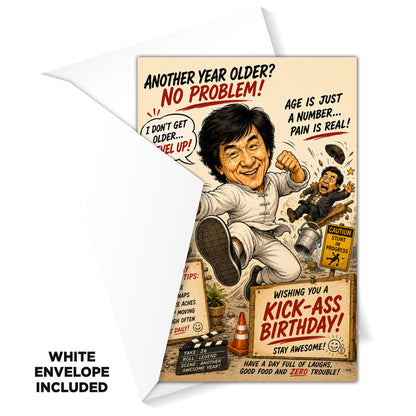 Jackie Chan Novelty Birthday Card
