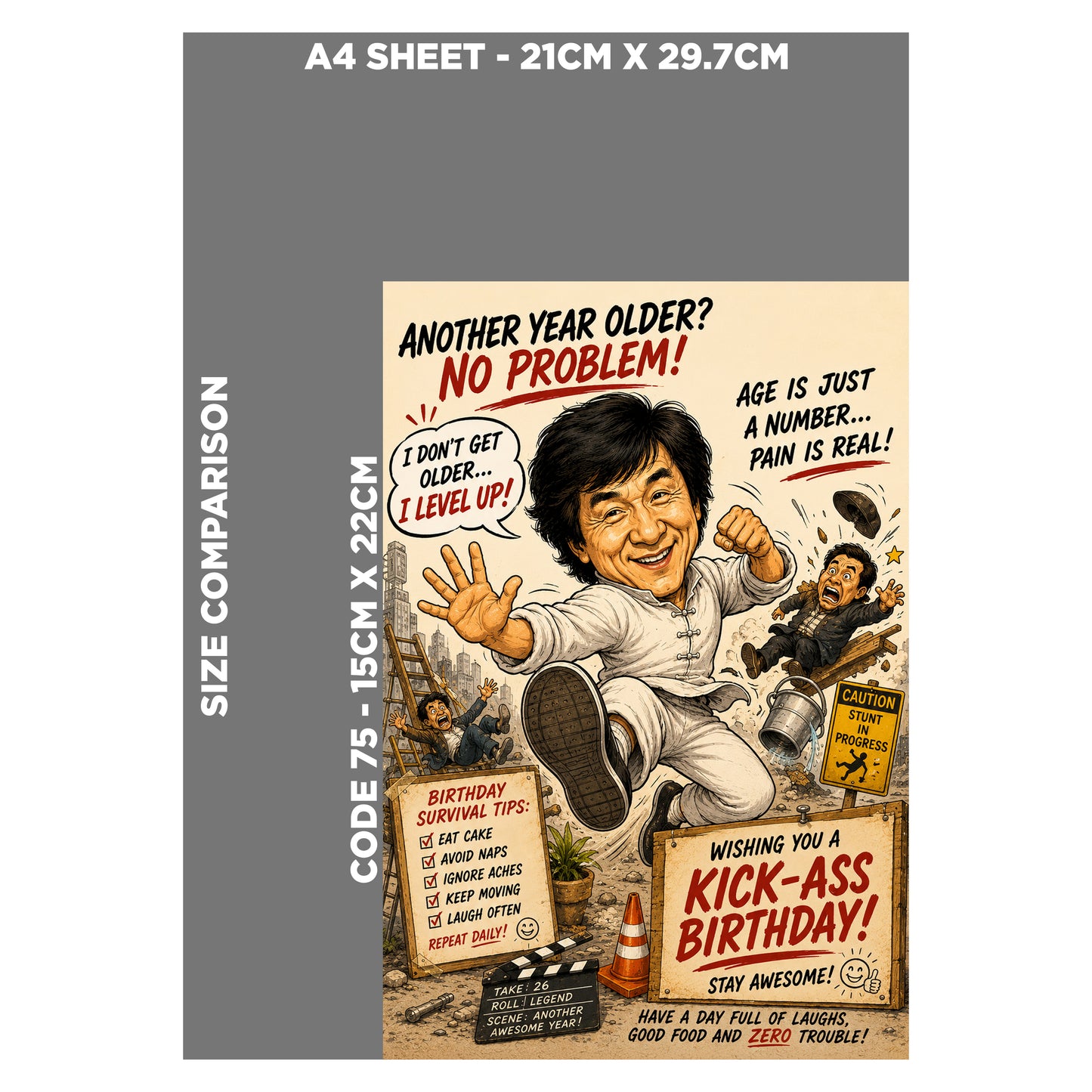 Jackie Chan Novelty Birthday Card