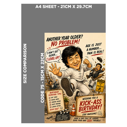 Jackie Chan Novelty Birthday Card