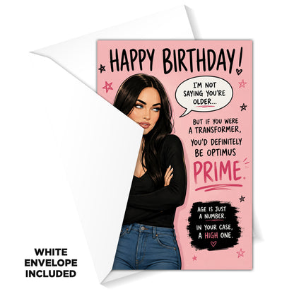 Megan Fox Novelty Birthday Card