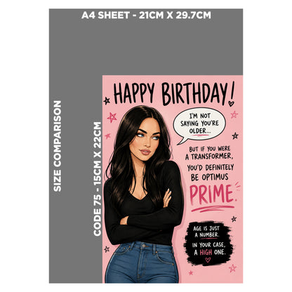 Megan Fox Novelty Birthday Card