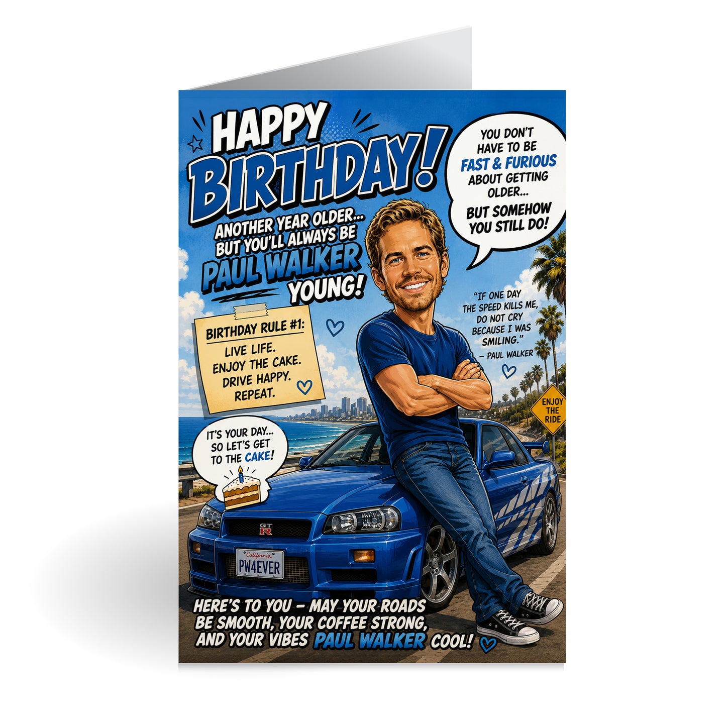 Paul Walker Novelty Birthday Card