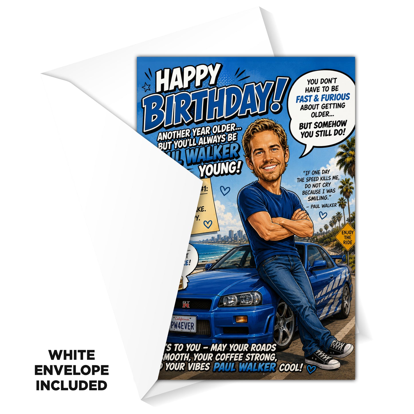 Paul Walker Novelty Birthday Card
