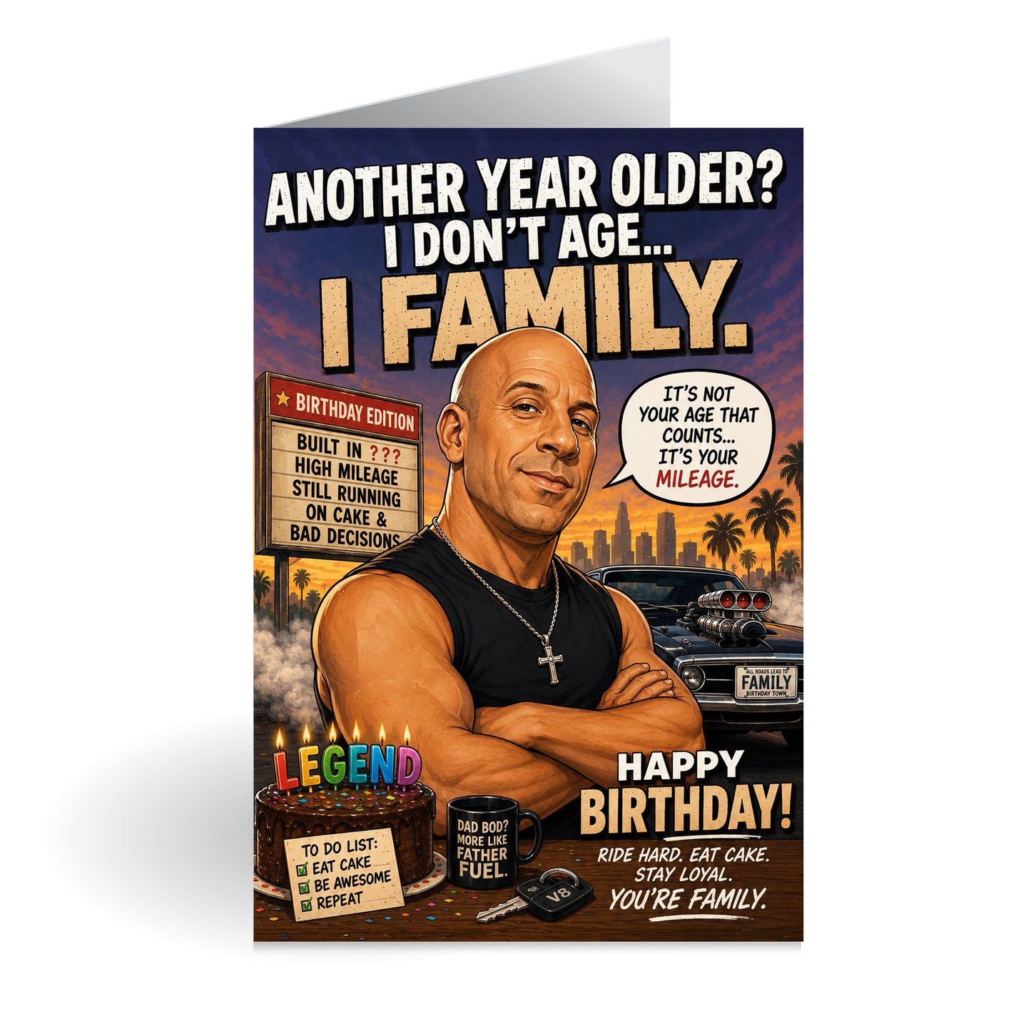 Vin Diesel Novelty Birthday Card