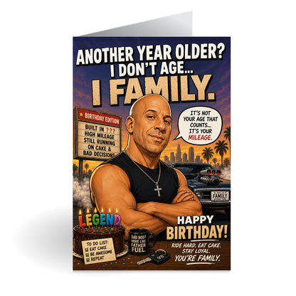 Vin Diesel Novelty Birthday Card