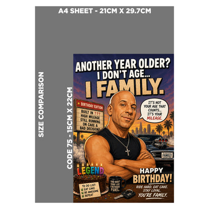 Vin Diesel Novelty Birthday Card