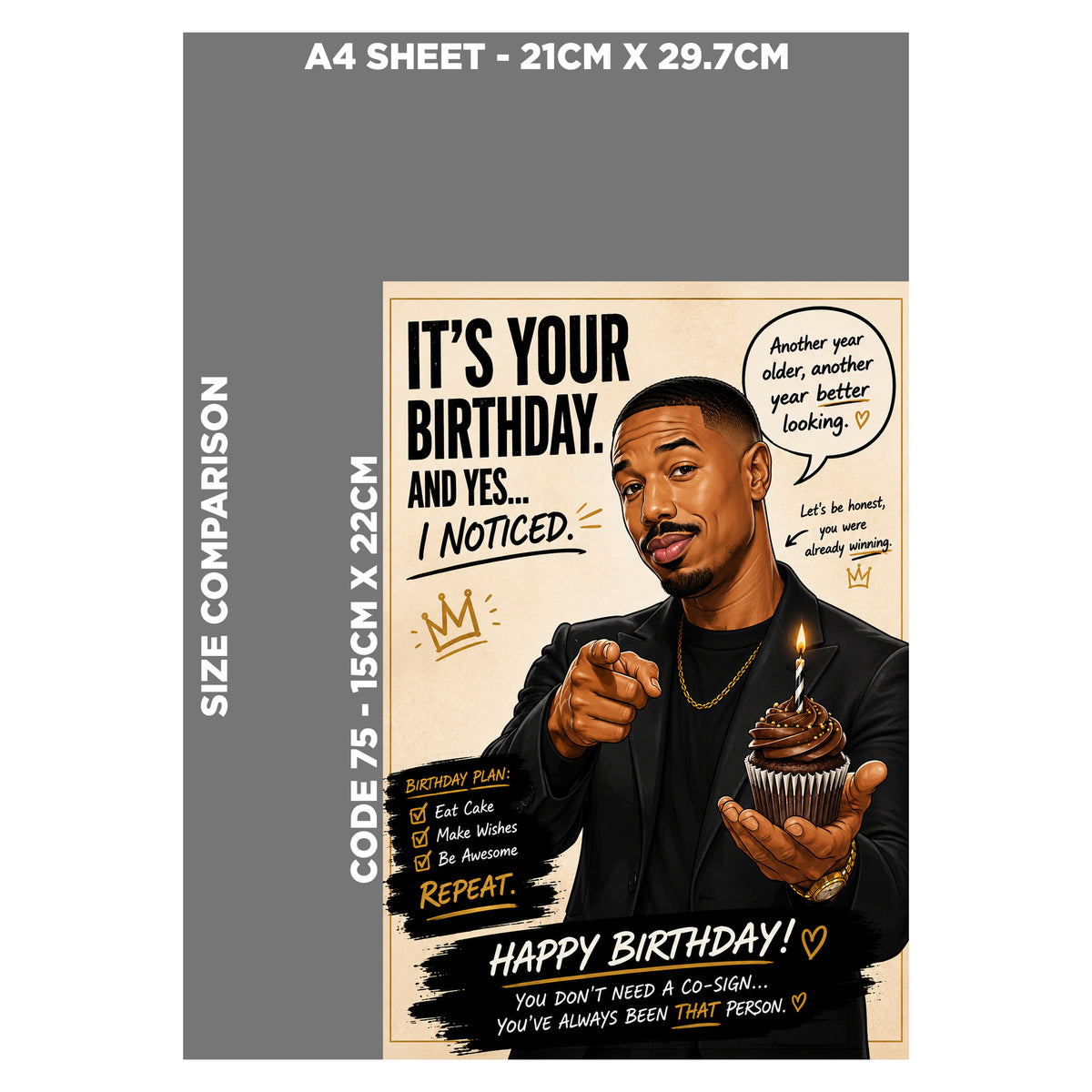 Michael B Jordan Birthday Card