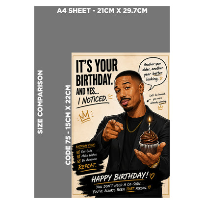 Michael B Jordan Birthday Card
