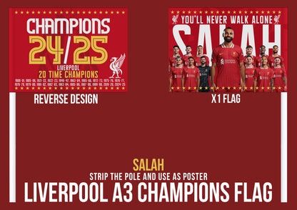 Liverpool Premier League Celebration 24/25 Flags - Salah