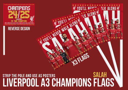 Liverpool Premier League Celebration 24/25 Flags - Salah