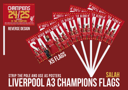 Liverpool Premier League Celebration 24/25 Flags - Salah