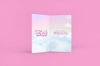 Unicorns Age 8 - Giant Size Birthday Card