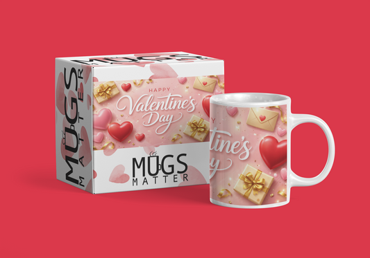 Happy Valentine's Day Hearts & Presents Mug