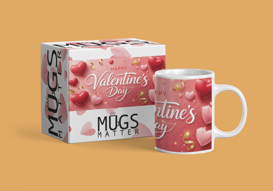 Happy Valentine's Day Red & Pink Hearts Mug