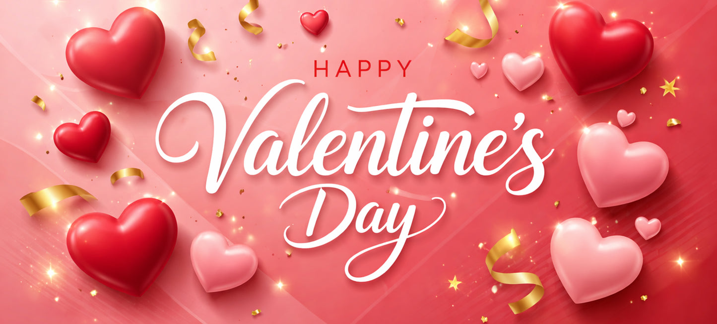 Happy Valentine's Day Red & Pink Hearts Mug