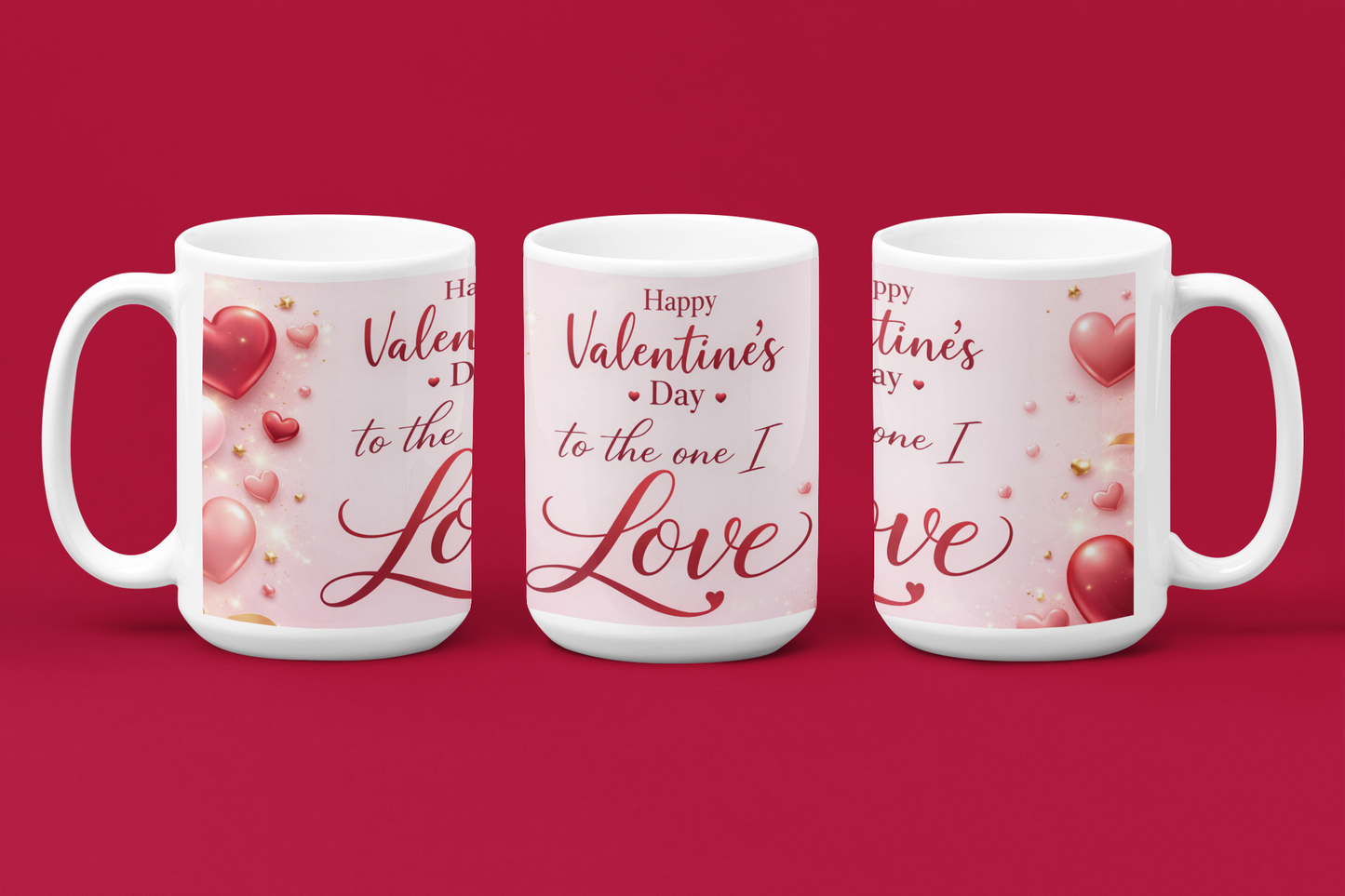 One I Love Red & Pink Mug