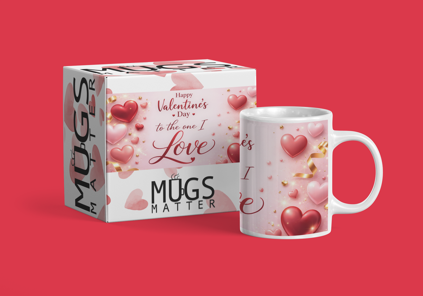 One I Love Red & Pink Mug