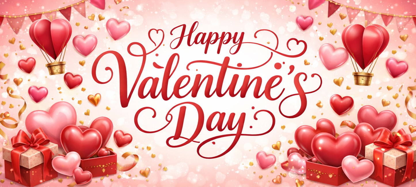 Happy Valentine's Day Ballon Hearts Mug