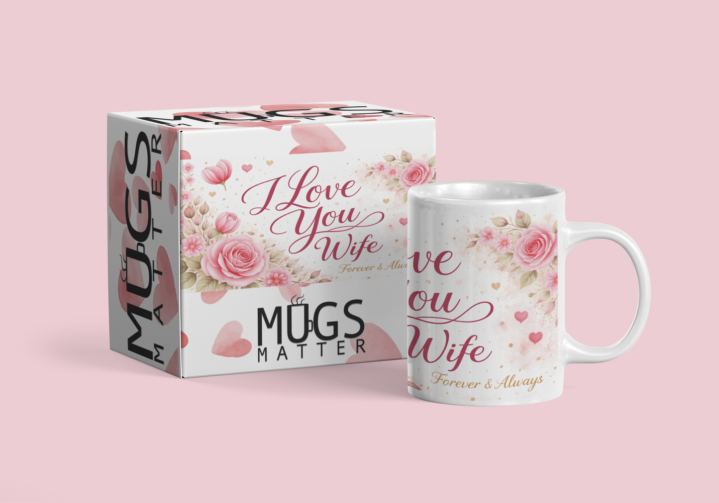 I Love You Wife Floral Mug