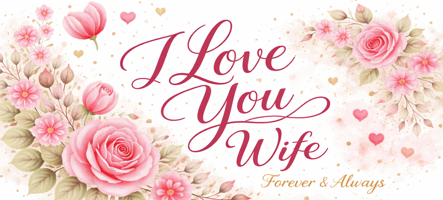 I Love You Wife Floral Mug