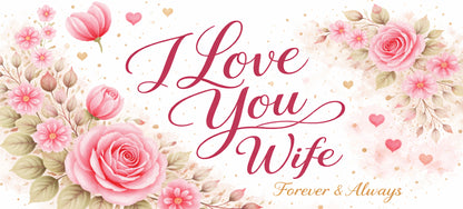 I Love You Wife Floral Mug