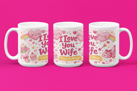I Love You Wife Cartoon Mug
