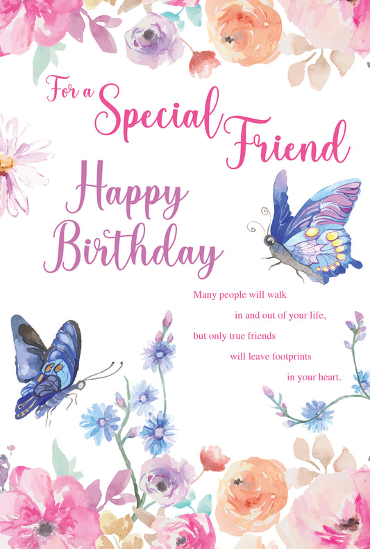 Pink Floral Butterfly Birthday