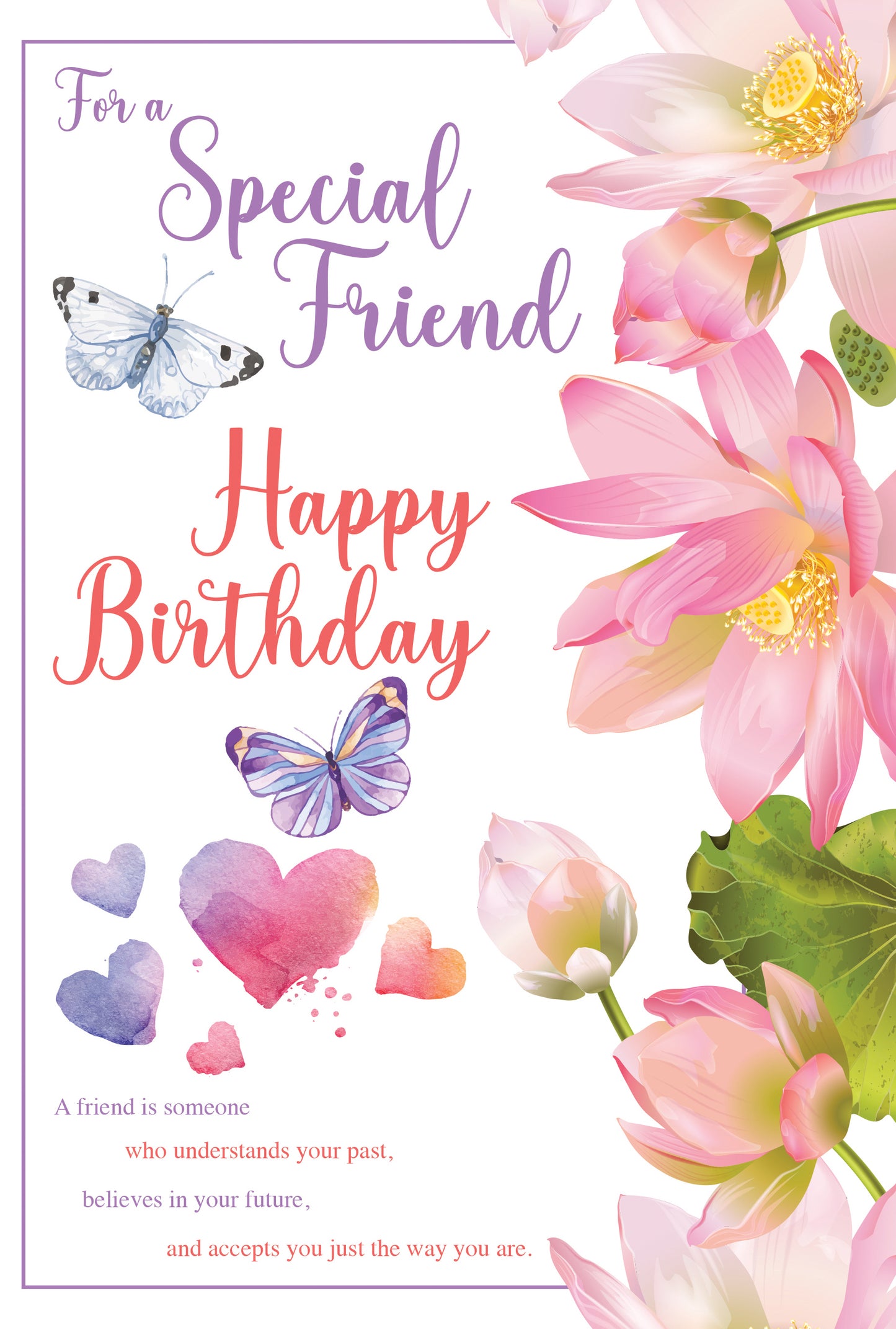 Orange & Purple Floral Butterfly Birthday