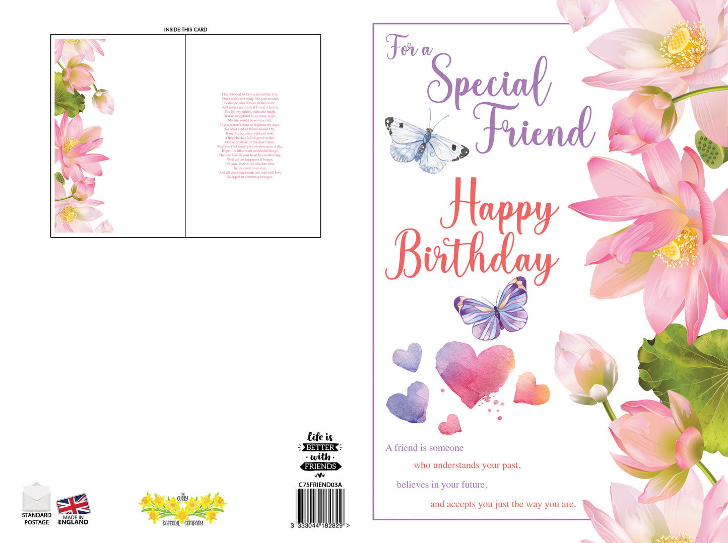 Orange & Purple Floral Butterfly Birthday