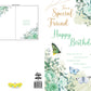 Green & Gold Floral Butterfly Birthday