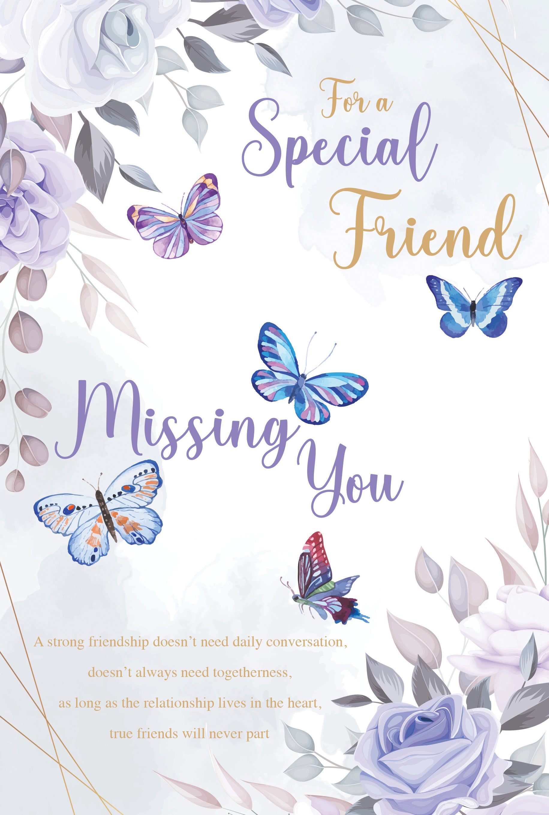 Purple & Gold Floral Butterfly Missing You – CalendarsRus